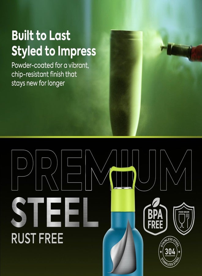 Pexpo Oscar Thermosteel Water Bottle, Hot and Cold for Hours, Vacuum Insulated ISI Certified Flask, Steel Water Bottle for Kids | Office | Workout | Travelling | (Blue & Yellow Ombre, 500ml) - Image 4